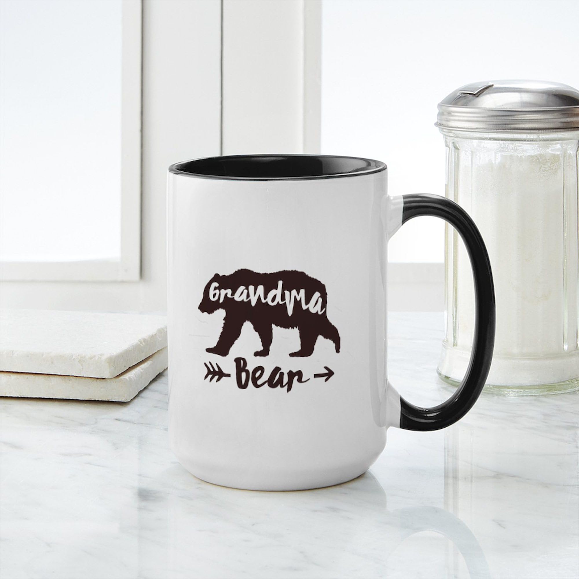 Grandma Bear Ceramic Coffee Mug 15 oz (444 ml) - Cute & Durable for Hot Drinks, Perfect for Tea, Coffee, Hot Chocolate - Ideal Gift for Grandmothers, Mothers Day, Birthday & Family Gatherings