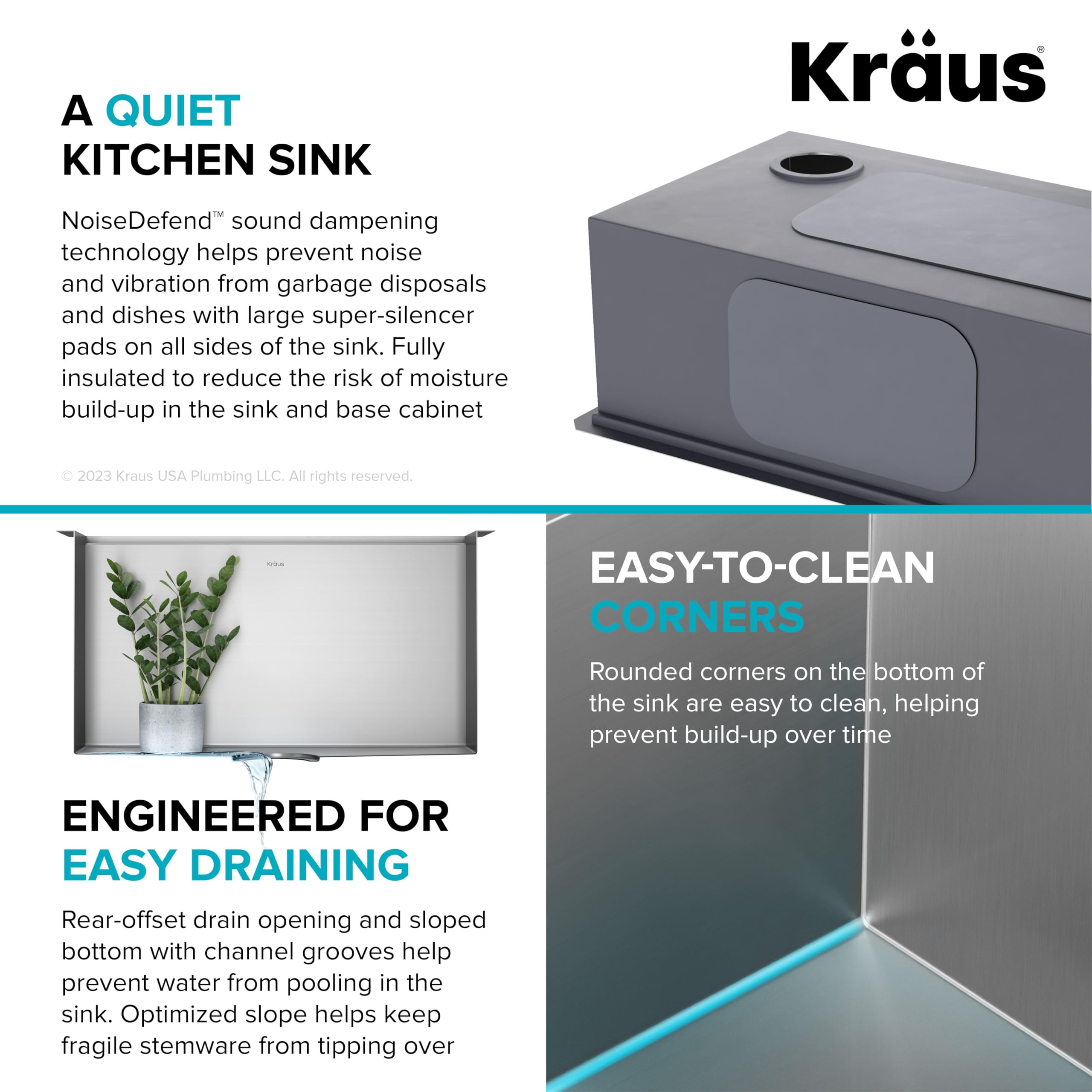 KRAUS Kore 23-Inch Undermount Workstation Single Bowl 16 Gauge Stainless Steel Kitchen Sink with Accessories - Deep Laundry Utility Sink for Heavy-Duty Cleaning, Dishwashing & Food Prep (Model KWU100-23L) | Perfect for Home Kitchens, Restaurants & Commercial Use
