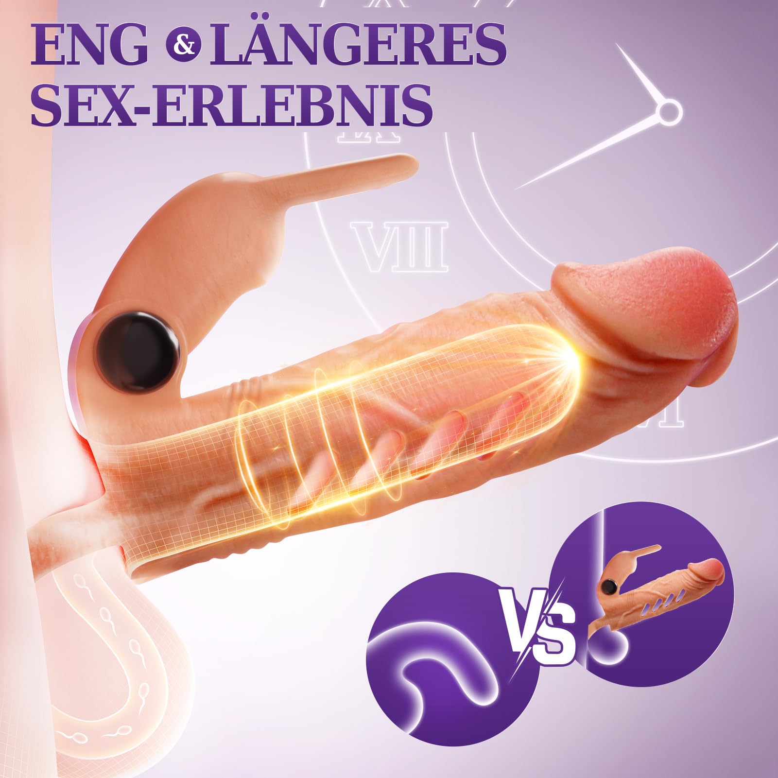 Realistic Penis Vibrator Ring for Men - 10 Powerful Vibration Modes, Couples Sex Toy for Enhanced Pleasure - Perfect for Date Nights & Spicing Up Your Relationship