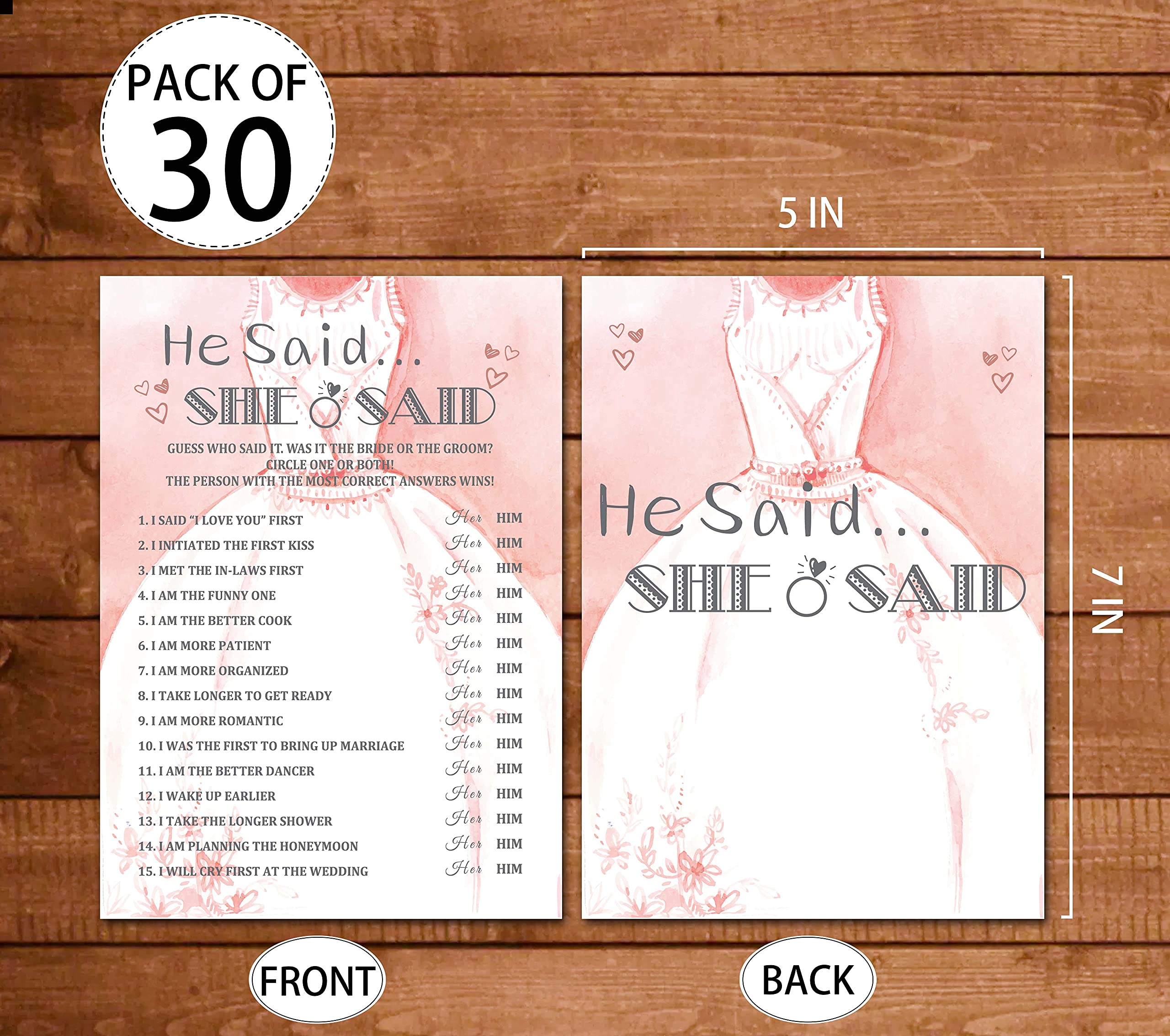 Fun Bridal Shower Games Set - 30 Cards for Bachelorette Parties, Wedding Showers & Engagement Celebrations - Perfect for Group Activities & Decorations - Great Gift Idea for Brides-to-Be (Suit018)