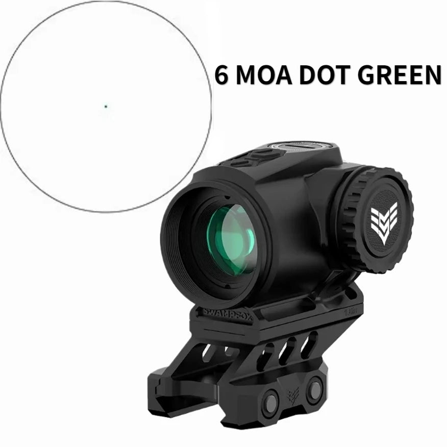 Swampfox Raider 1x20 Prism Red Dot Sight - BRC/6 MOA Dot Reticle, T2 Footprint, 20mm Picatinny Mount with Shake Wake Technology | Rifle Scope for AR-15, Shotgun & Tactical Firearms | Hunting, Home Defense & Competitive Shooting