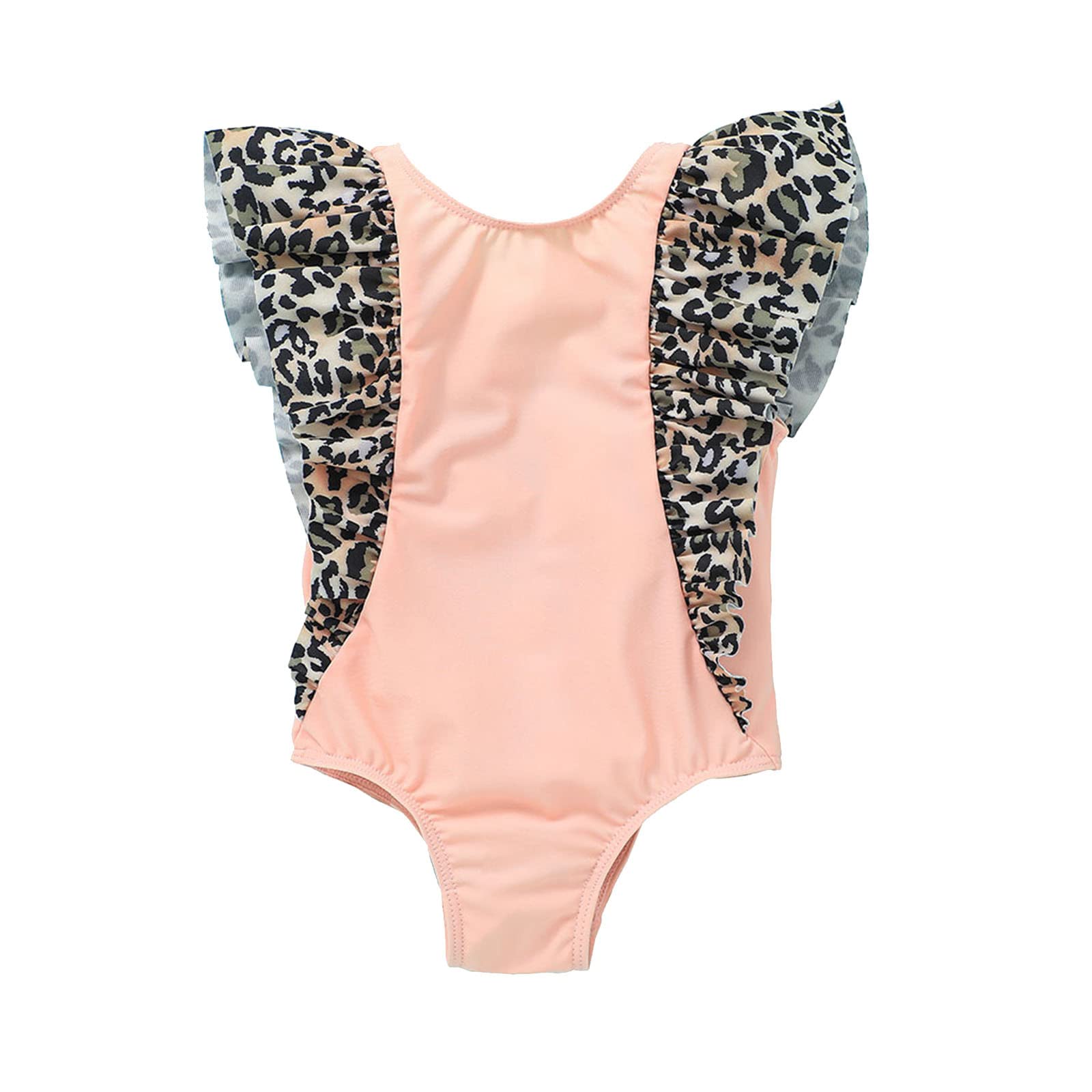 Leopard Print One-Piece Swimsuits for Baby Girls - Toddler Infant Swimwear for Summer Beach & Pool Fun