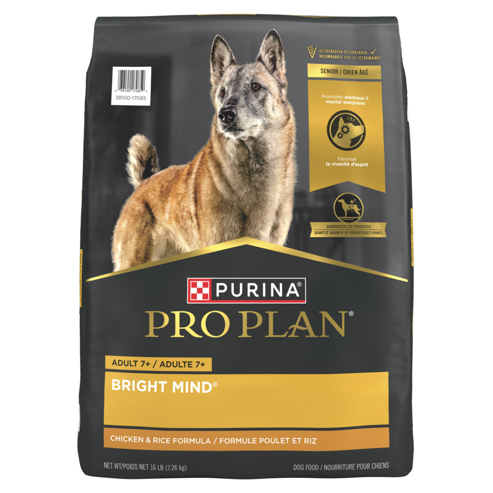 Purina Pro Plan Bright Mind Adult 7+ Chicken & Rice Formula Dry Dog Food - Senior Dog Nutrition for Cognitive Health & Vitality - Perfect for Aging Dogs with Reduced Activity Levels
