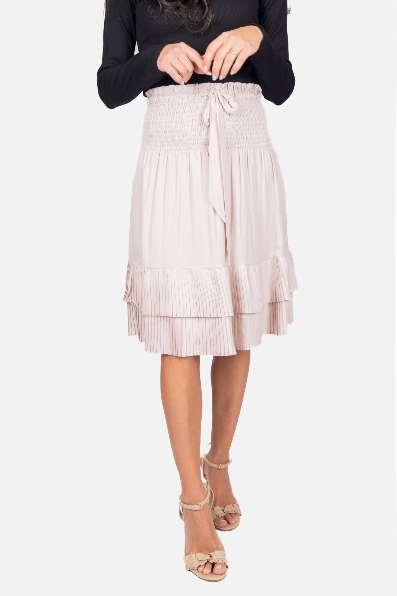 NINA SKIRT 23 - Women's High Waisted A-Line Khaki Skirt for Casual & Office Wear | Summer & Fall Fashion | Perfect for Work, Date Night & Travel