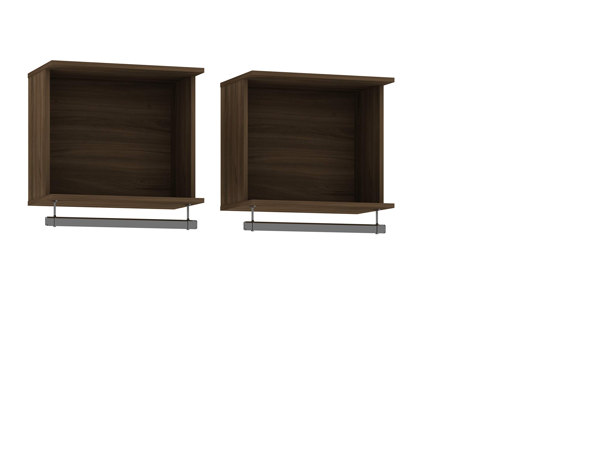 Mid-Century Modern 2-Piece Floating Open Closet with Shelf & Hanging Rod - 20.8