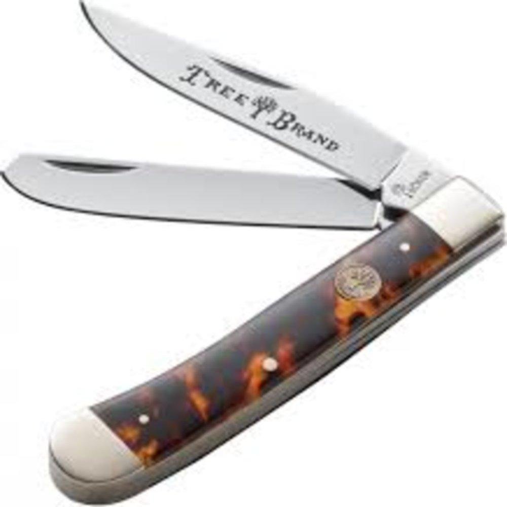 Boker 110731T Trapper Knife - Faux Tortoise Handle, Brown - Hunting, Camping & Everyday Carry (EDC) Pocket Knife