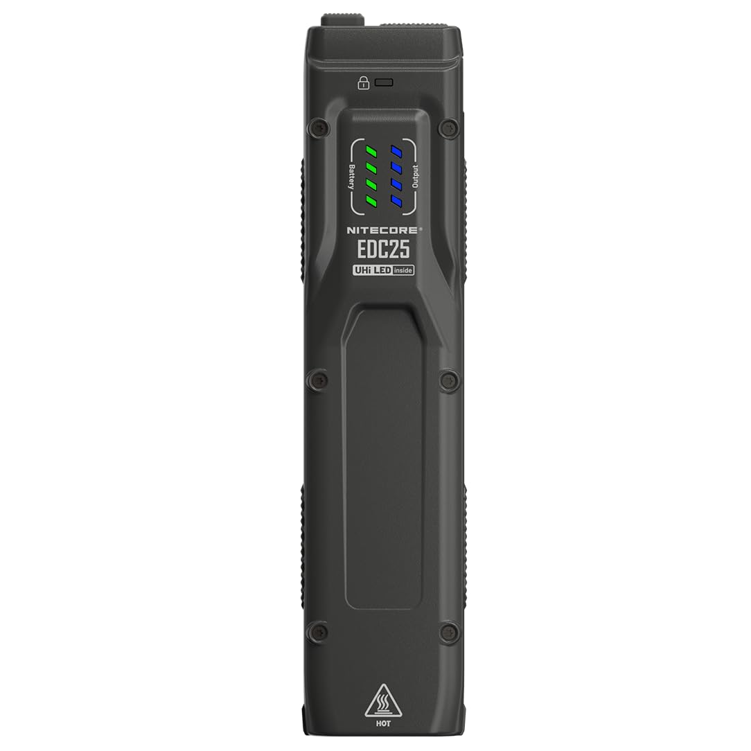 Nitecore EDC25 3000 Lumen Ultra-Bright USB-C Rechargeable Flashlight - Slim Flat Design, Lightweight EDC Flashlight with Clip for Everyday Carry, Camping, Hiking & Emergency Use - Includes Nitecore Sticker