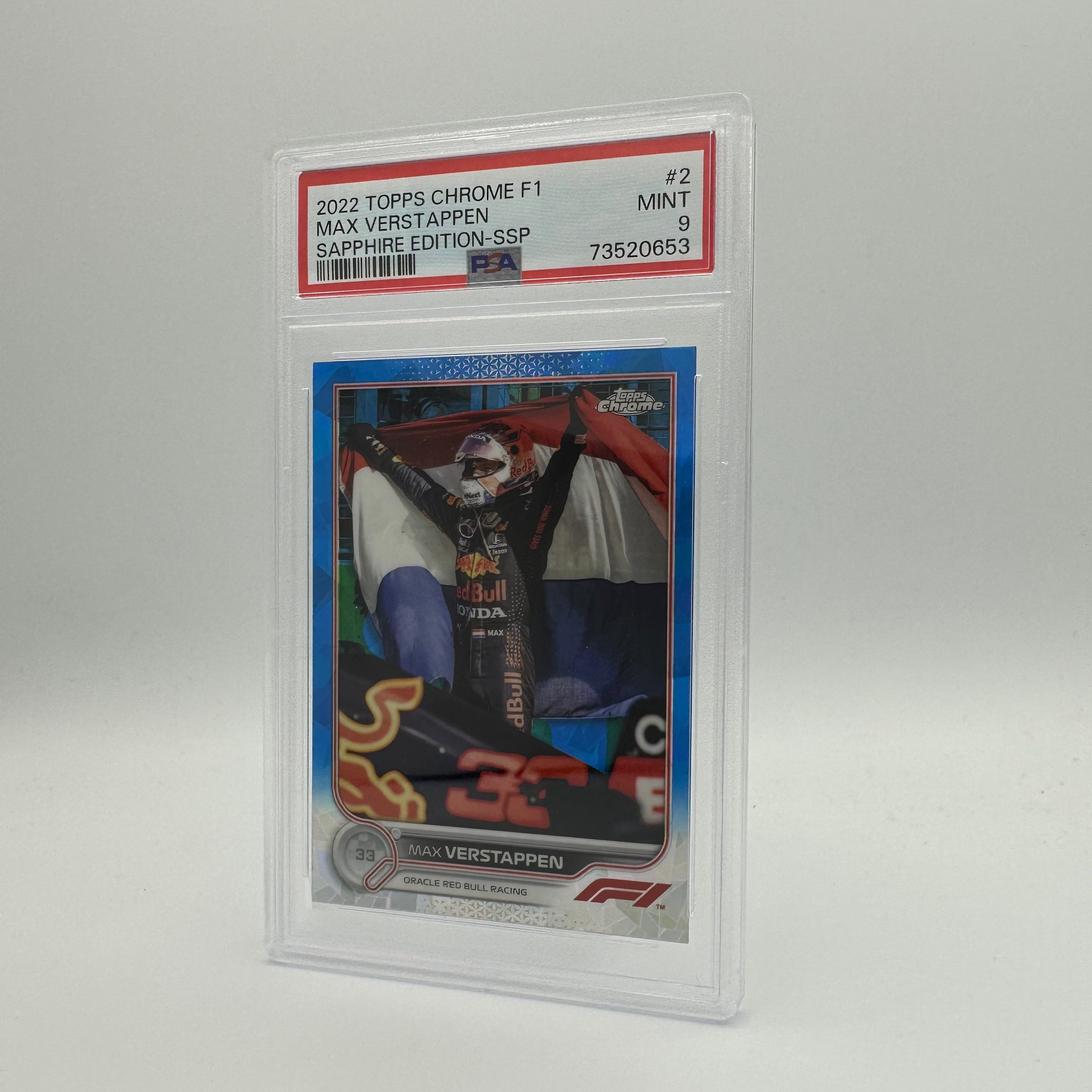 PSA 9 Graded Max Verstappen #2 Sapphire Edition SSP Image Variation - Rare Trading Card for Collectors & F1 Fans, Perfect for Display & Investment