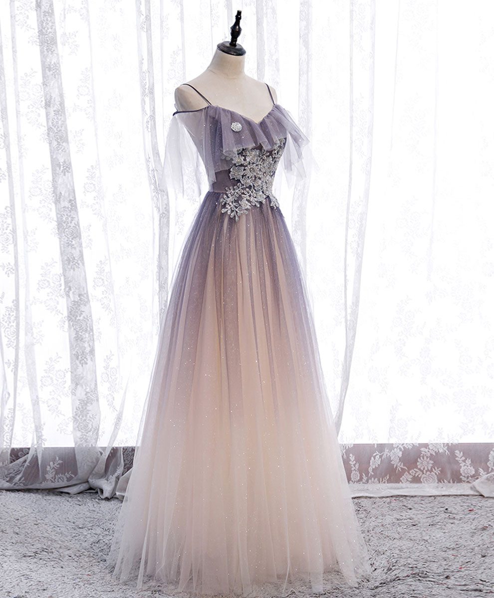 Elegant Light Purple Tulle Sequin Long Prom Dress - Formal Evening Gown for Homecoming, Quinceañera & Special Occasions