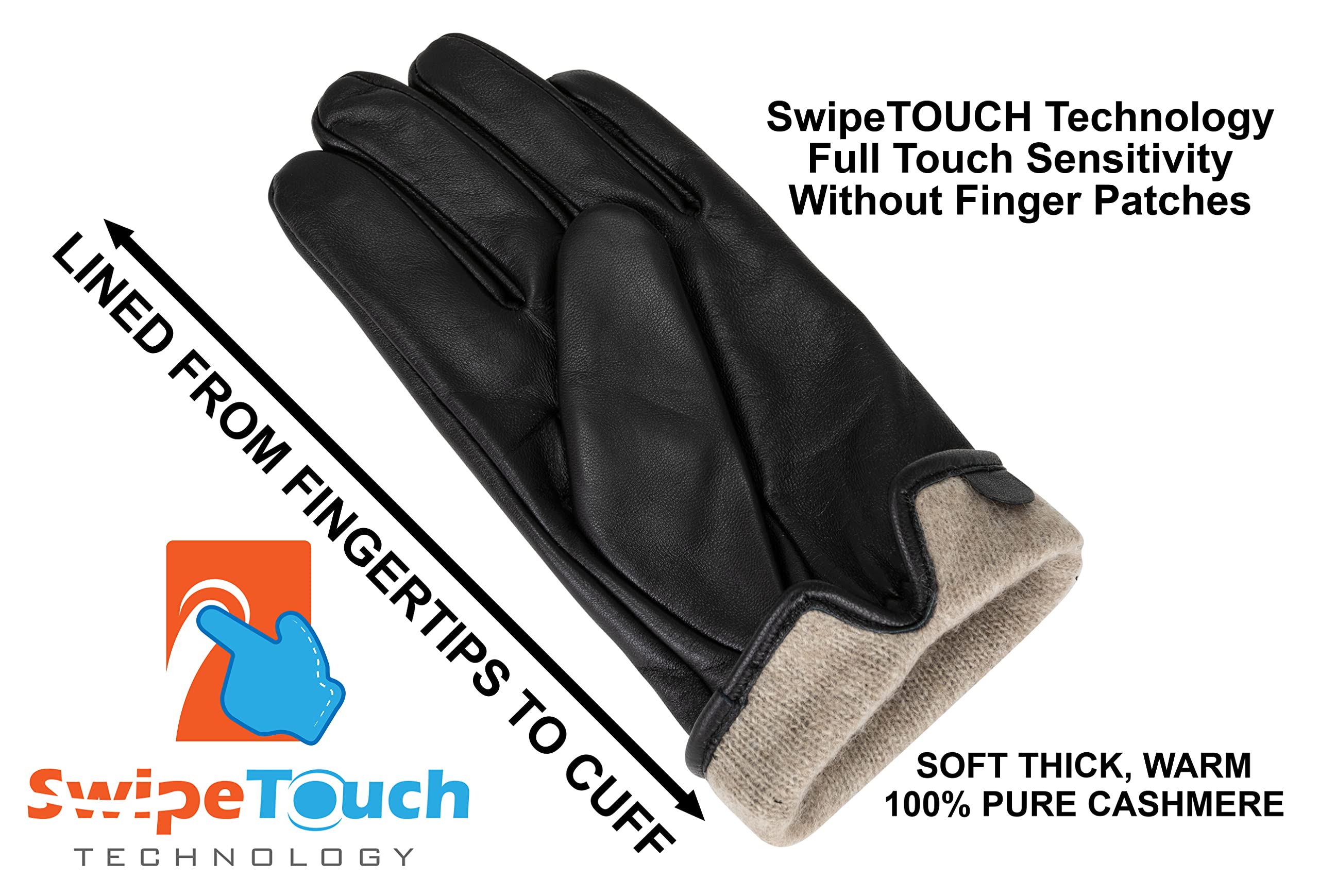 Premium Women's Cashmere Lined Sheepskin Leather Gloves - Touchscreen Compatible Winter Gloves for Ladies with Gift Box | Perfect for Cold Weather, Driving & Outdoor Activities