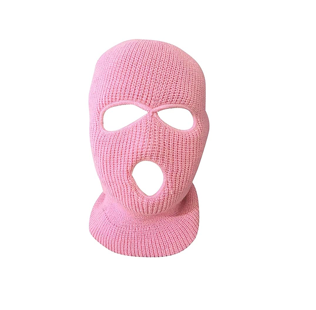 Warm Knit Ski Mask - 3 Hole Full Face Cover Balaclava for Adults | Winter Cold Weather Hat for Skiing, Snowboarding & Outdoor Activities