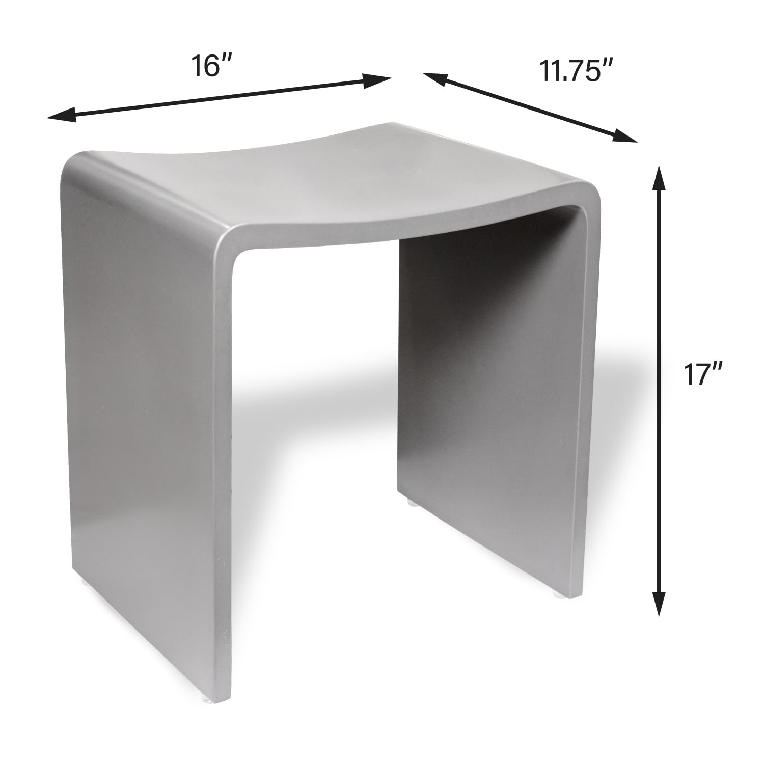 SolutionBased Refine RM2 Waterproof Shower Chair - 300 lbs Capacity, Non-Slip Bath Seat with 17