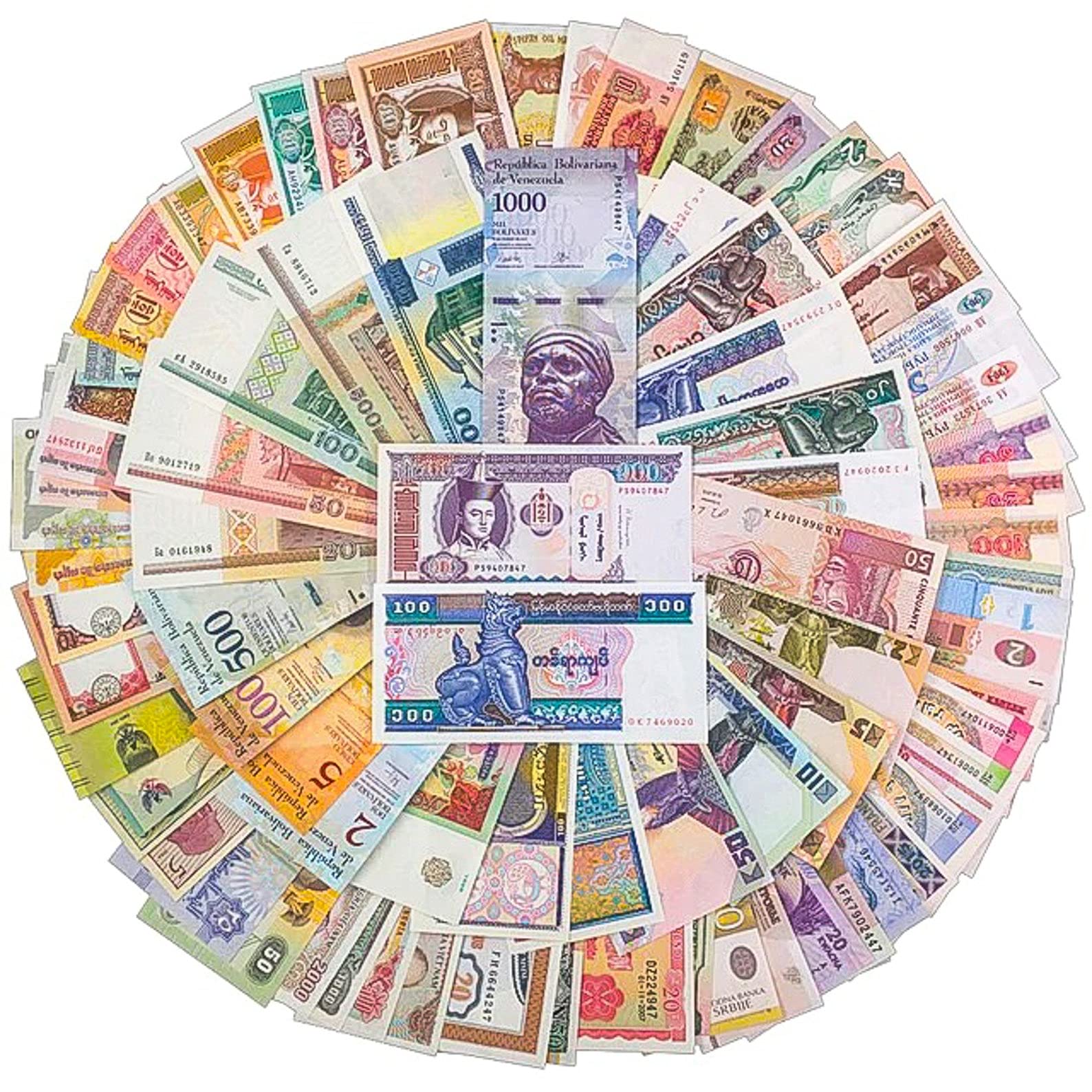 300 Different World Banknotes UNC & AU - Rare Foreign Currency Collection for Travelers, Collectors & History Enthusiasts | Perfect for Gifts, Education & Display
