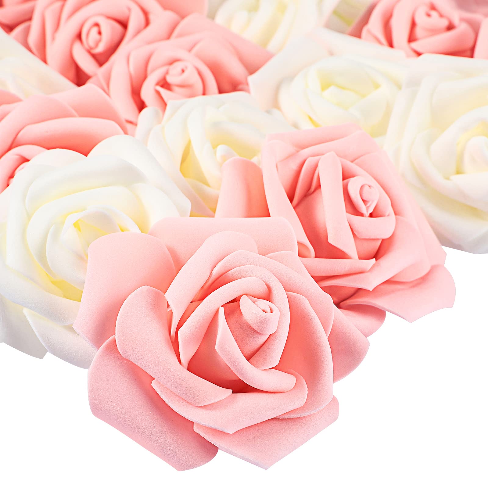 140Pcs Valentine's Day Artificial Foam Roses - 3 Inch Stemless Rose Flower Heads for Wedding Decorations, DIY Crafts, Centerpieces, Party & Home Decor (Red) - Perfect for Romantic Proposals, Anniversary Gifts & Table Settings