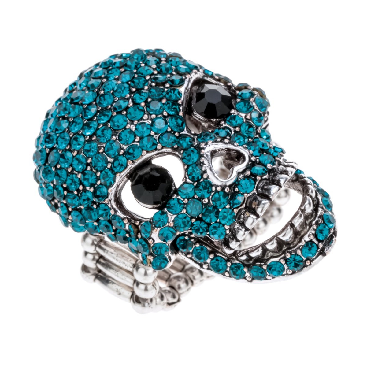 Women's Skull Stretch Ring Size 7-9 | Biker Jewelry & Scarf Holder for Fashion Accessories