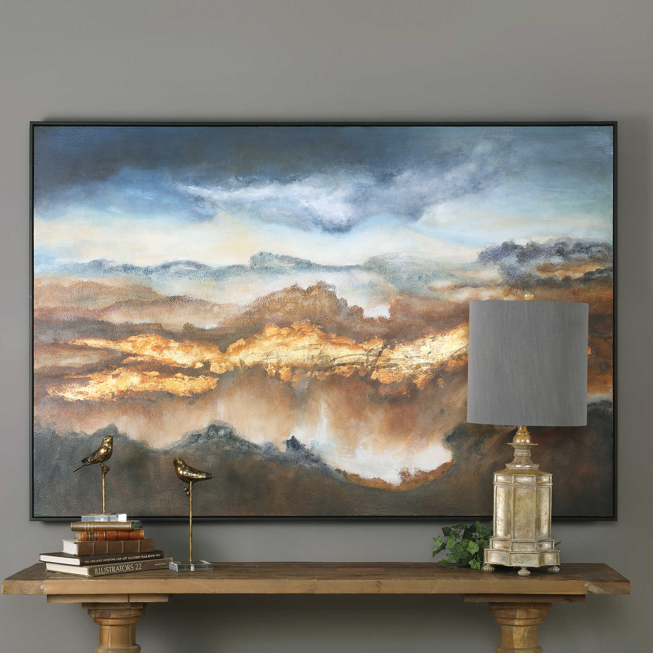 Valley of Light 73 Hand Painted Canvas Wall Art - Boho Home Decor for Living Room, Bedroom & Office - Unique Abstract Landscape Painting for Modern Interior Design