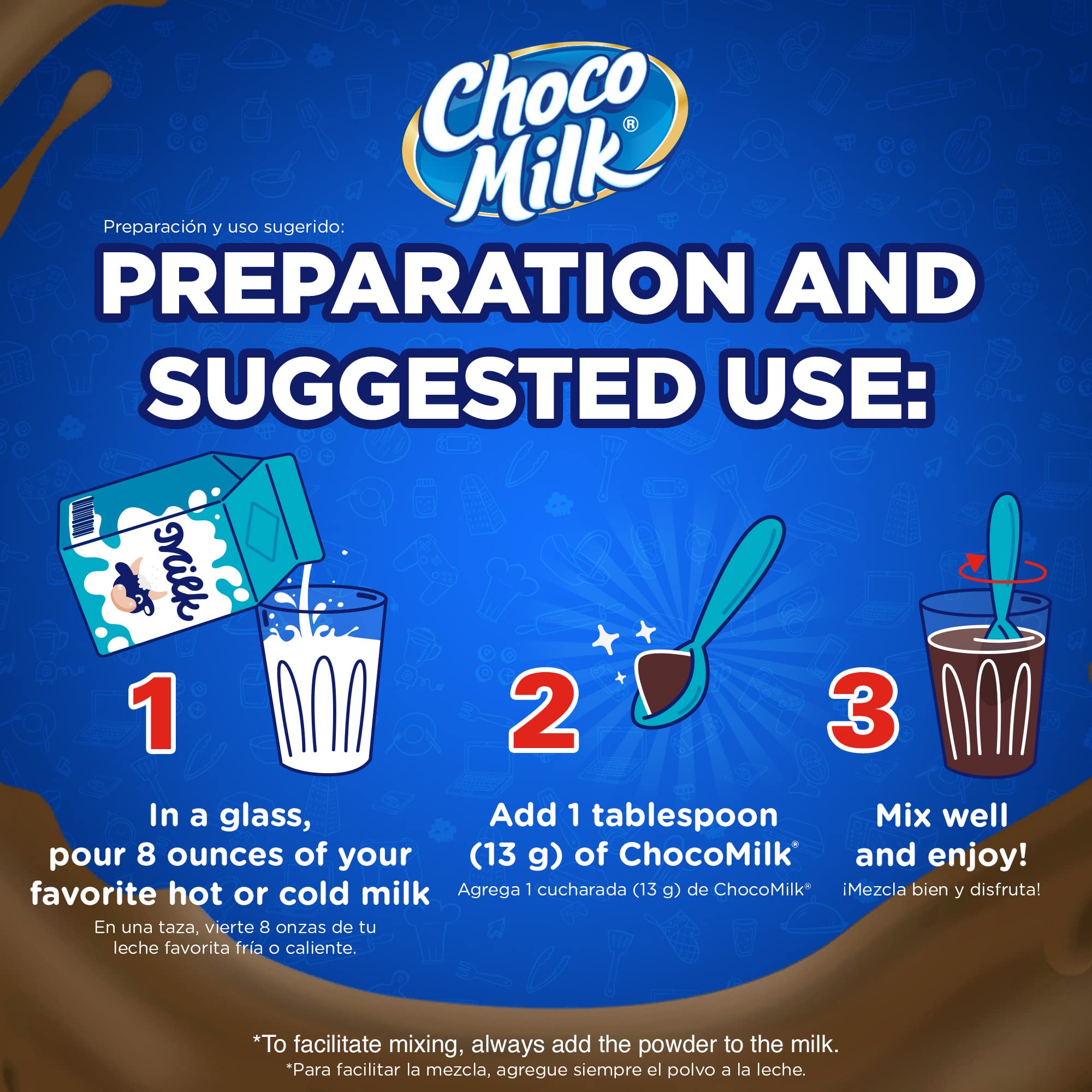 Choco Milk Chocolate Powder Drink Mix - 19 Essential Vitamins for Kids - Instant Breakfast & Nutritional Drink - 28 oz - Perfect for School Lunches & After-School Snacks