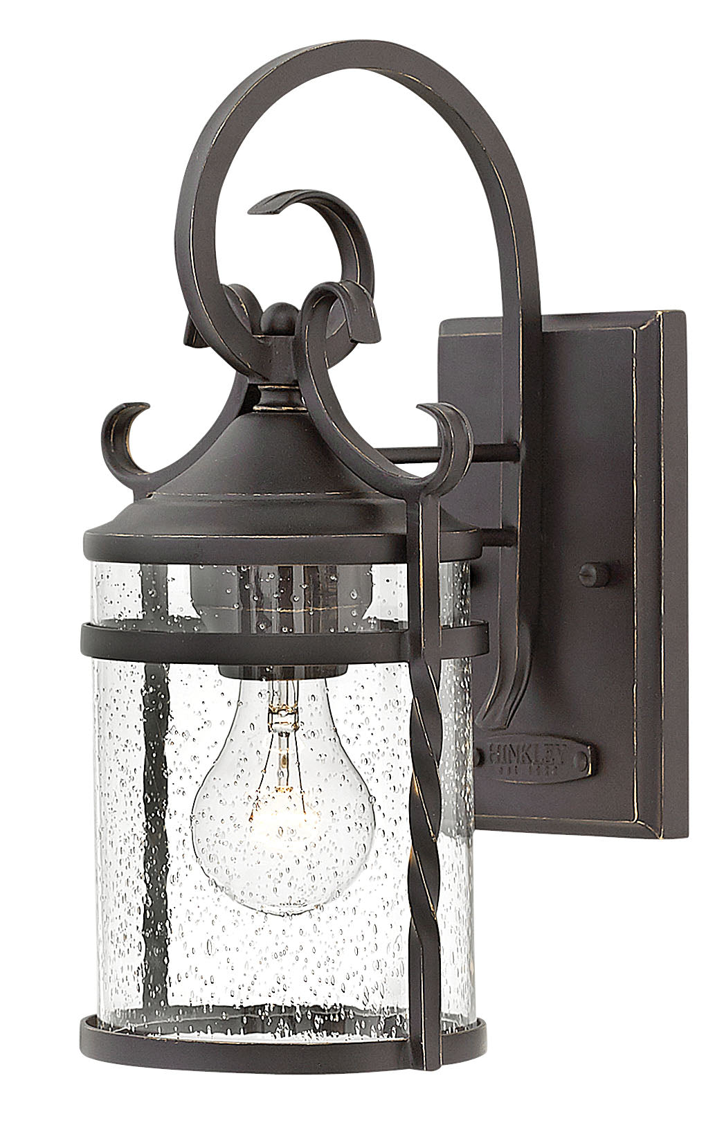 13H Casa 1 Light Small Outdoor Wall Light - Olde Black with Clear Seedy Glass - Perfect for Porch, Patio, Garden & Exterior Home Lighting