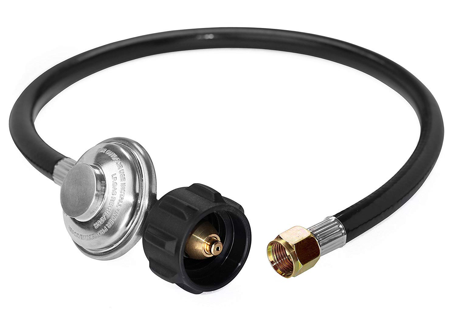 DOZYANT Universal QCC1 Propane Regulator and Hose - 2 Feet Replacement for LP Gas Grill, Heater, Fire Pit Table - Perfect for Outdoor BBQ, Camping & Patio Use