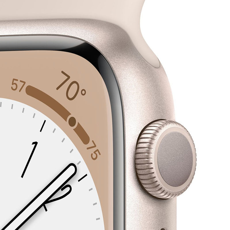 Apple Watch Series 8 (GPS) 45mm Starlight Aluminum Case with Starlight Sport Band M/L - Perfect for Fitness Tracking, Workouts & Everyday Wear
