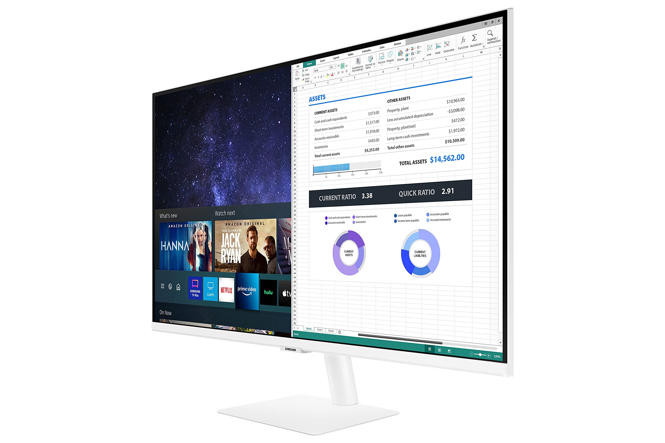 SAMSUNG 27-Inch FHD Smart Monitor with Streaming TV - LS27AM501NNXZA (2021 Model) for Home Office, Gaming & Entertainment