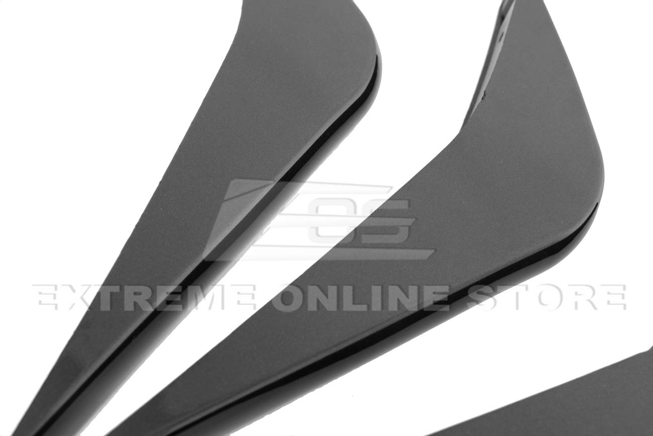 2014-2019 Chevrolet Corvette C7 Z06 Track Style Rear Bumper Diffuser Fins - 2 Pairs ABS Plastic Painted Carbon Flash Metallic | Perfect for Performance Upgrades & Track Enthusiasts