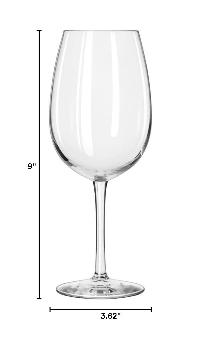 Libbey 7534 Vina 19.75 Ounce Wine Glasses - Set of 12 Stemware for Red & White Wine - Perfect for Dinner Parties, Weddings & Home Entertaining