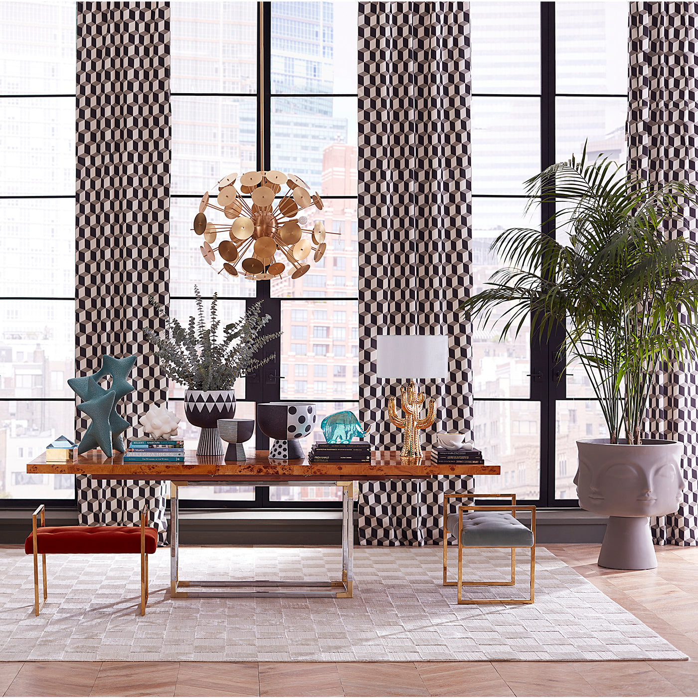Modern Bond Dining Table - Solid Wood Kitchen Table for 6 - Perfect for Family Dinners & Entertaining Guests