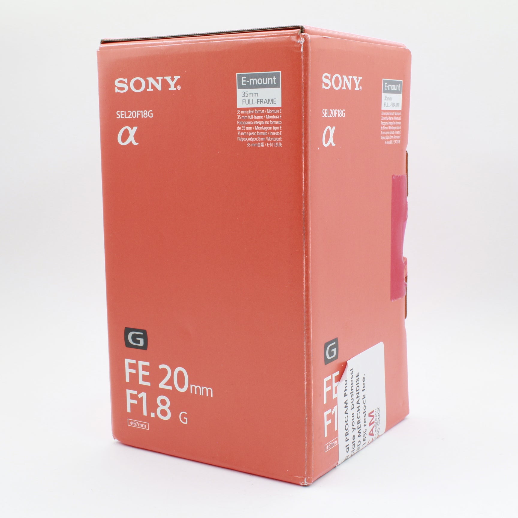 Open Box Excellent Condition Sony FE 20mm f/1.8 G Full Frame Wide-Angle Lens for Sony E-Mount Cameras - Perfect for Landscape, Astro & Low-Light Photography