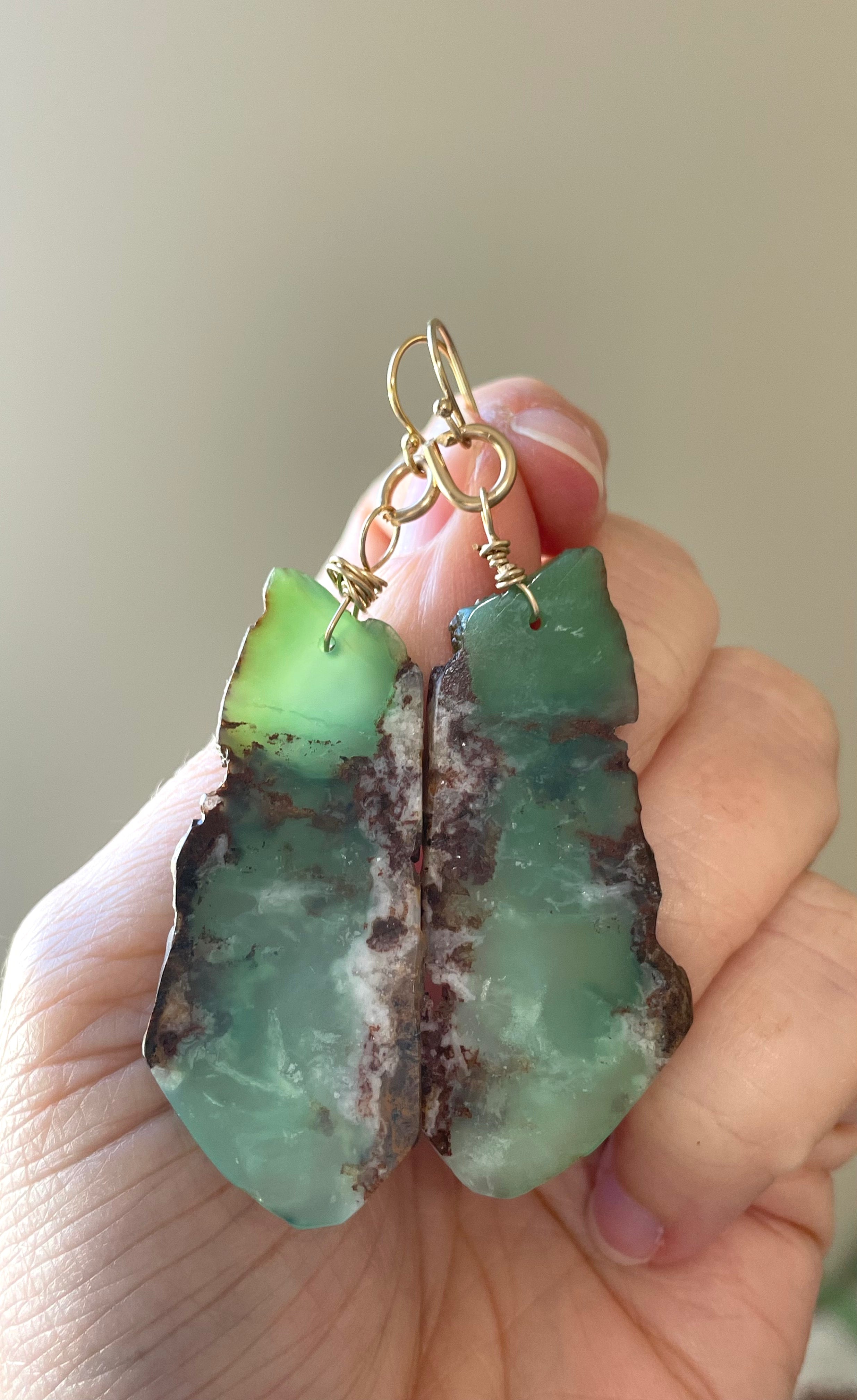 Chrysoprase Statement Earrings - 14K Gold Filled Dangle Earrings for Women | Elegant Jewelry Gift for Birthday, Anniversary & Special Occasions