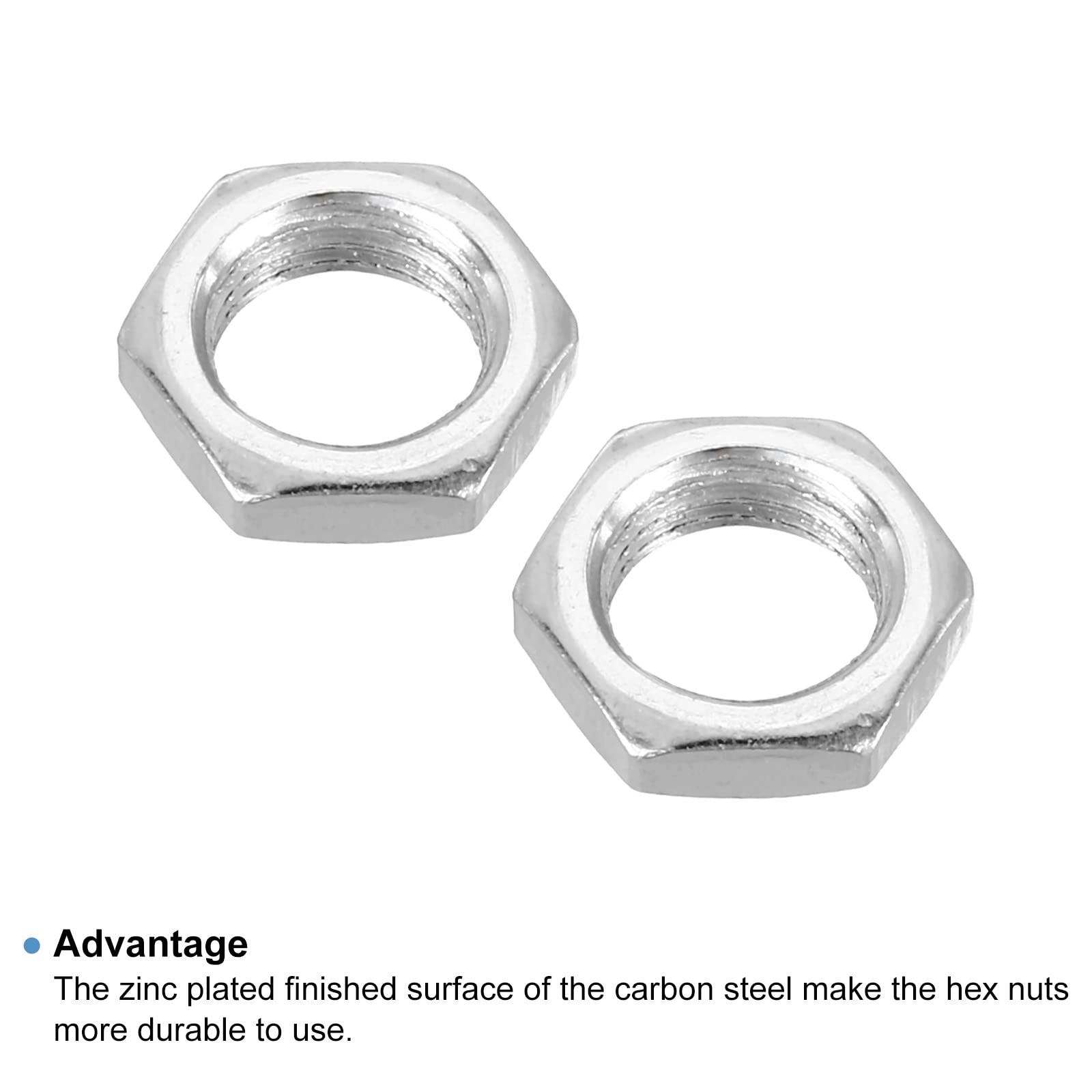 PATIKIL M10 x 1.0 Steel Hex Nuts, 30 Pack - Metric Thread Zinc Plated Nuts for Bolts & Fasteners (4mm Height) - Ideal for Automotive, Machinery & DIY Projects