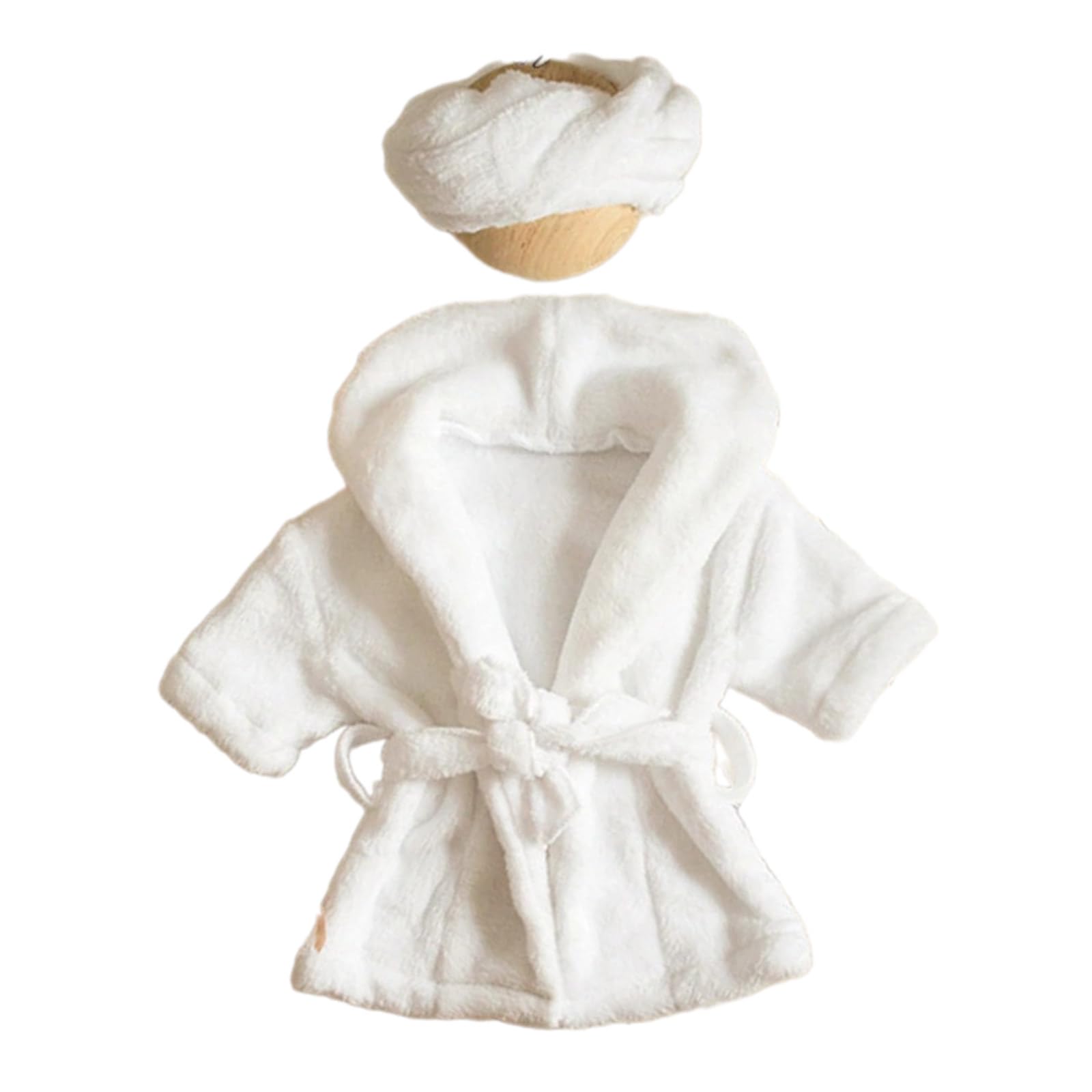 Meiliyizu Newborn Baby Photo Costume - 2-in-1 Bath Robe & Head Towel Outfit for Beach, Photography & Special Occasions | Soft Infant Photo Props for Newborn Photoshoots, Baptism & First Birthday