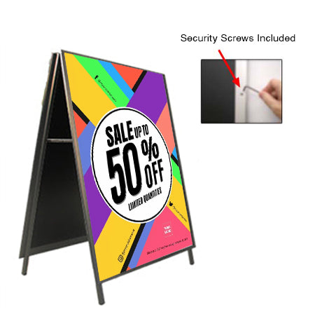 20x20 A-Frame Sign Holder with Security Screws - 1 1/4