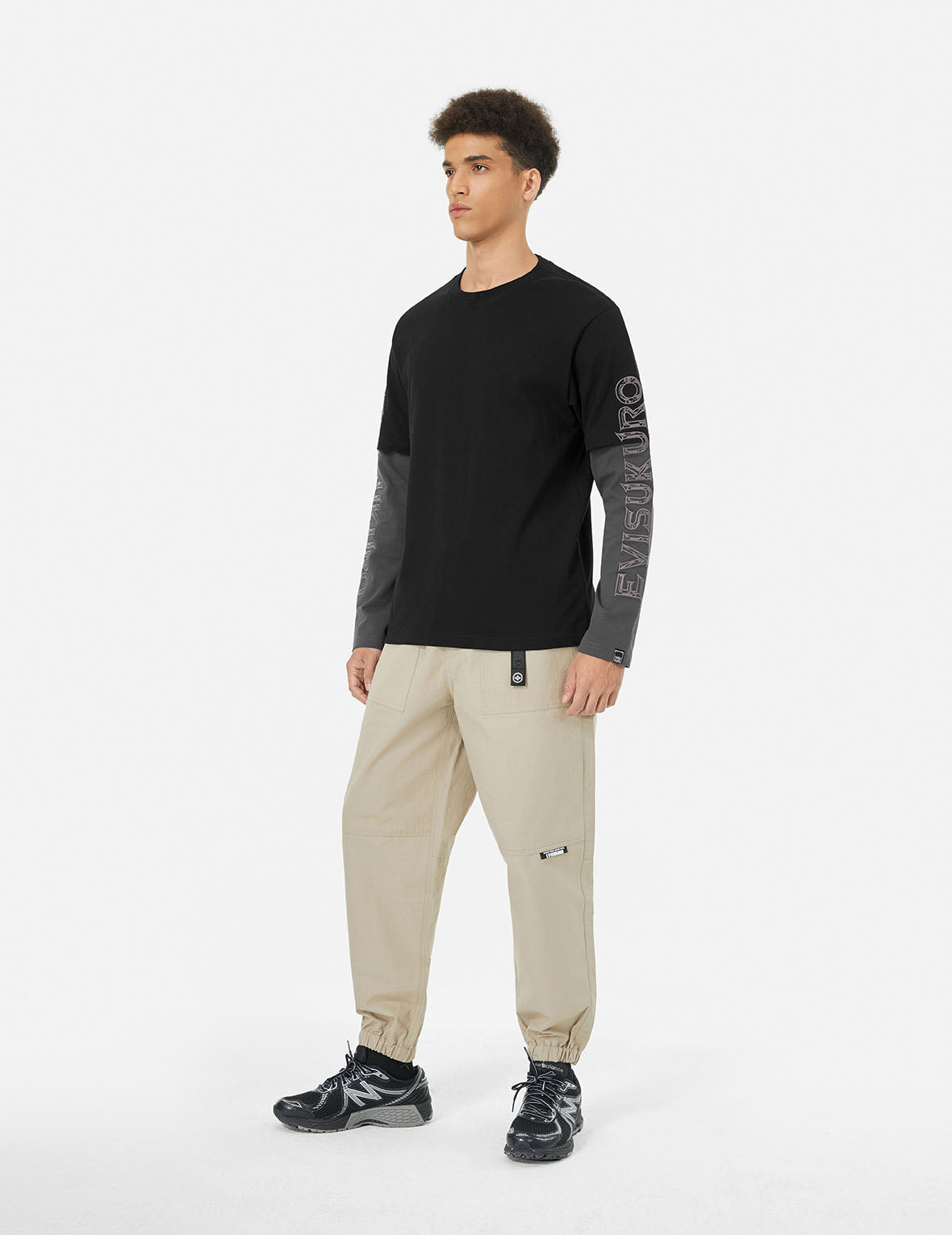 2 in 1 3D Logo Embroidery Loose Fit Long Sleeve T-Shirt for Men & Women - Comfortable Casual Wear for Everyday, Gym, and Street Style Fashion