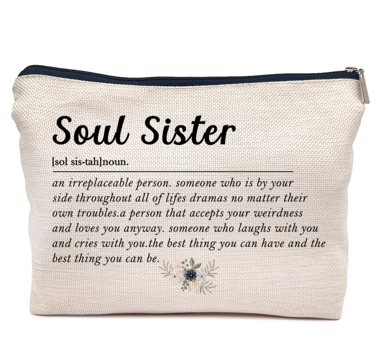 Best Friend Makeup Bag with Zipper - Cute Travel Toiletry Pouch for Women | Perfect Gift for Besties, Bridesmaids & Gal Pals | Great for Travel, Cosmetics Storage & Birthday Presents