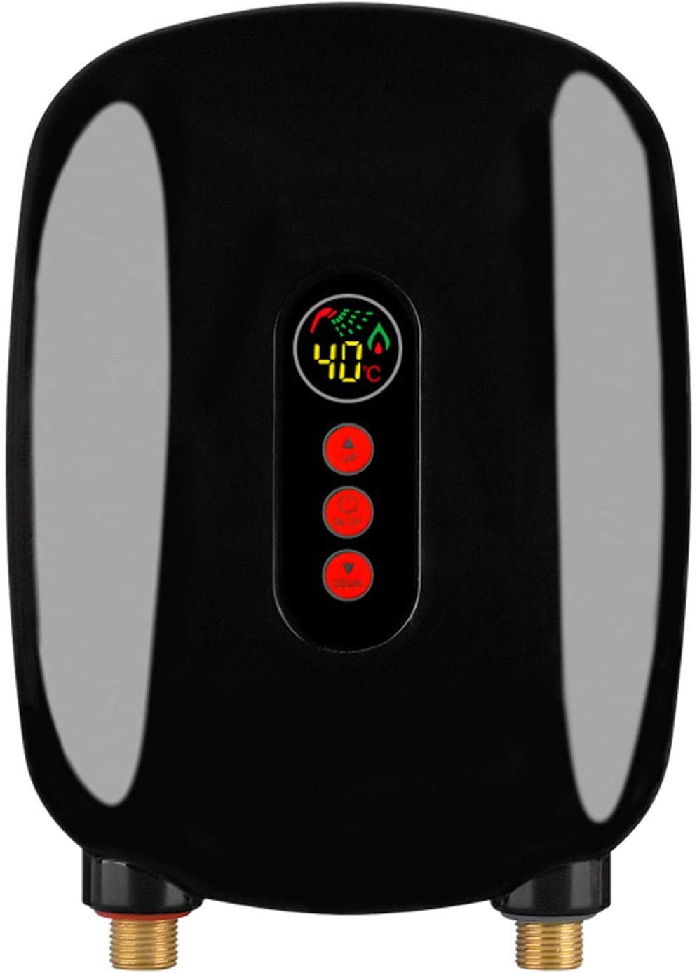 DNYSYSJ 220V 6KW Electric Tankless Water Heater with LCD Touch Screen - Instant Hot Water for Kitchen, Bathroom Shower & Indoor Use (Black) | Energy Efficient, Space Saving Design for Homes & Apartments