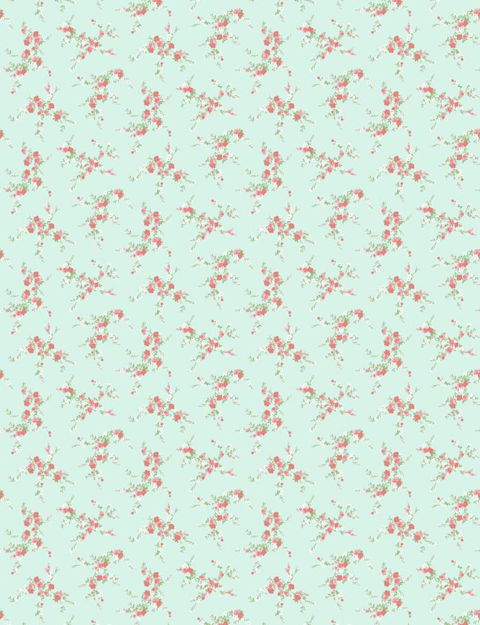Jolene Peel and Stick Wallpaper - Mint Green with Pink Floral Design | Self-Adhesive Removable Wallpaper for Bedroom, Nursery, Living Room Decor