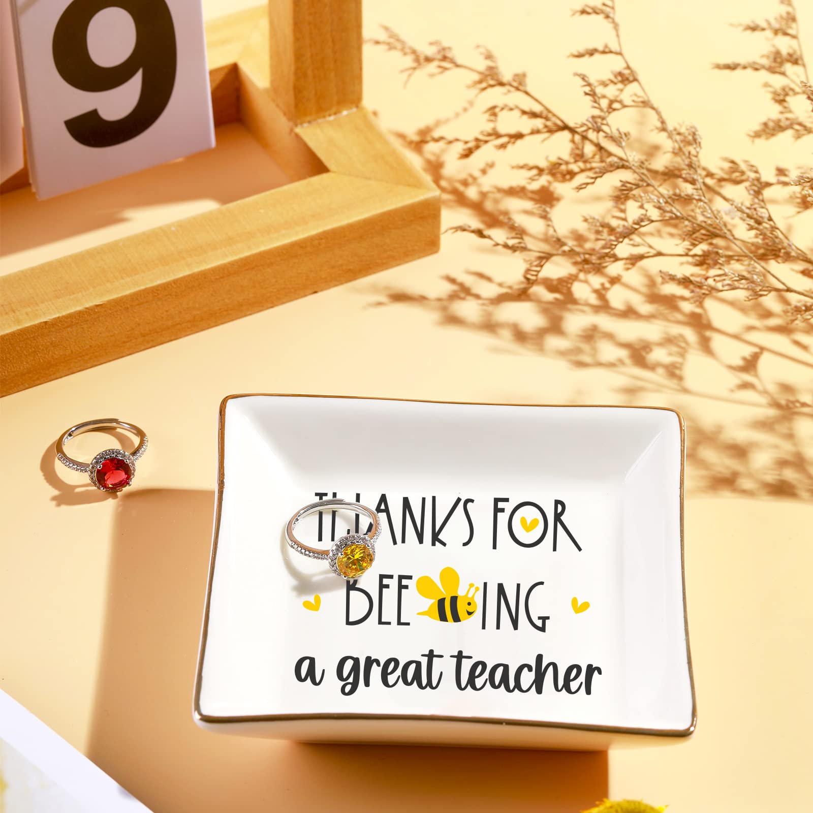 Teacher Appreciation Gifts for Women - Elegant Jewelry Trinket Dish | Perfect Thank You Gift for Teachers, Mothers Day, Birthday, Christmas & End of Year | Thoughtful Present from Students | Ideal for Classroom, Office Desk or Home Decor