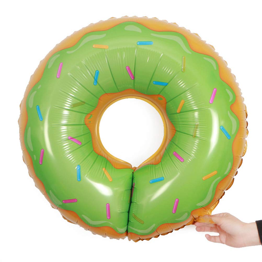 TENDYCOCO 2-Pack Green Doughnut Balloons - Foil Mylar Balloons for Birthday, Wedding, Baby Shower & Party Decorations - Perfect for Indoor & Outdoor Celebrations