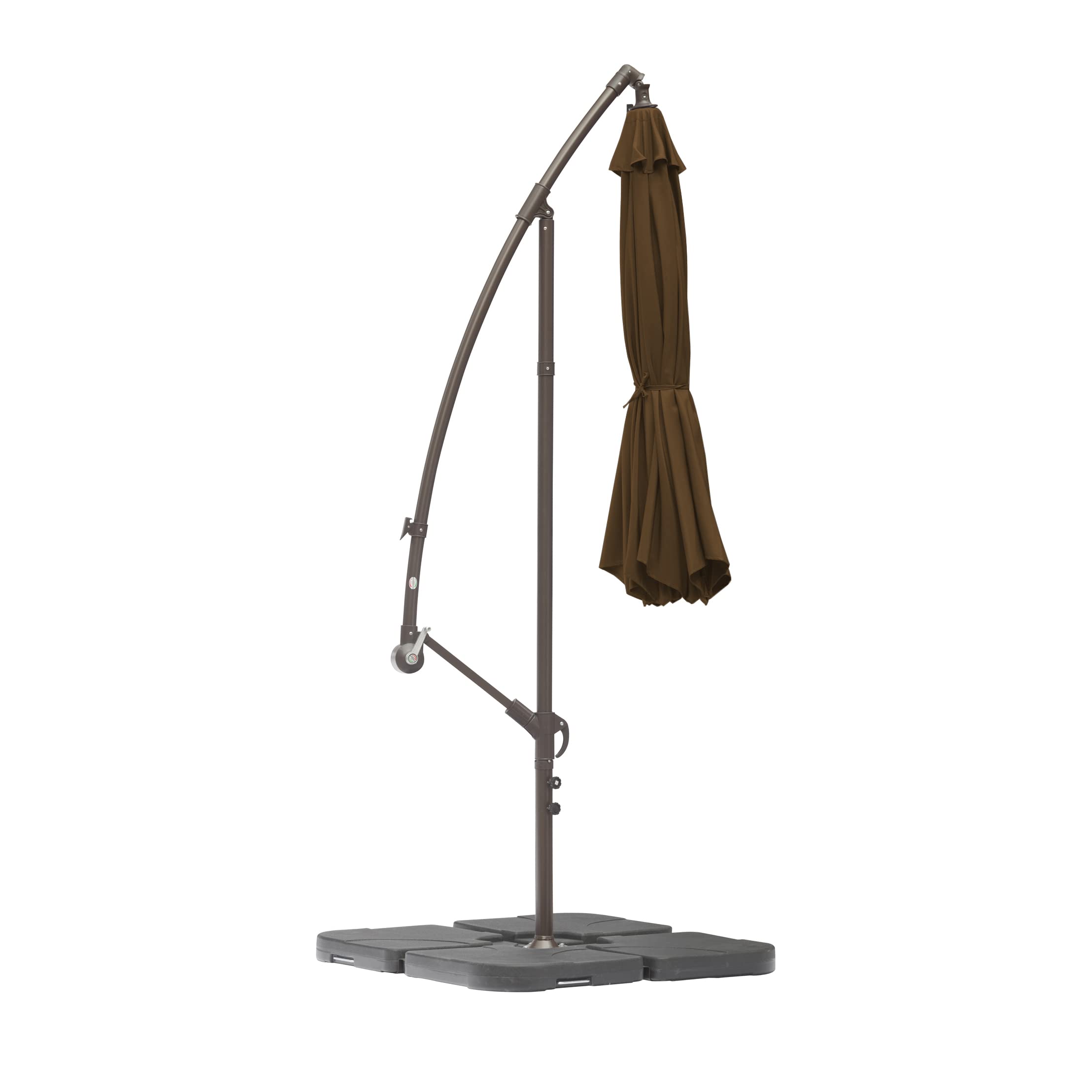 10ft Outdoor Patio Cantilever Umbrella with Stand & Base - 3-Piece Weighted Hanging Shade Kit for Backyard, Poolside, and Garden Relaxation | WO Home Furniture