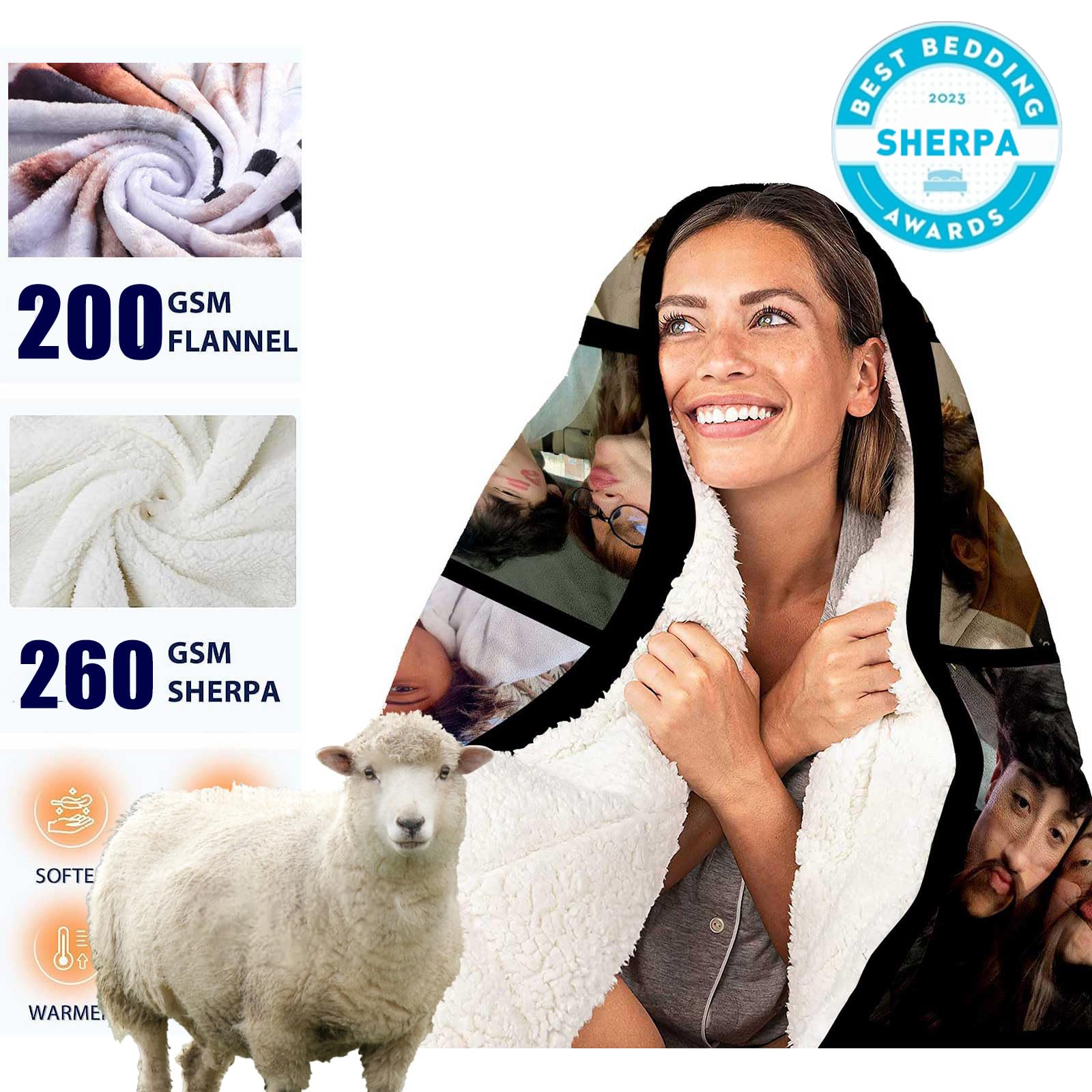 Custom Love Photo Blanket for Couples - Warm Fleece Anniversary Gift for Wife, Husband, Girlfriend, Boyfriend - Perfect for Cuddling & Gifting