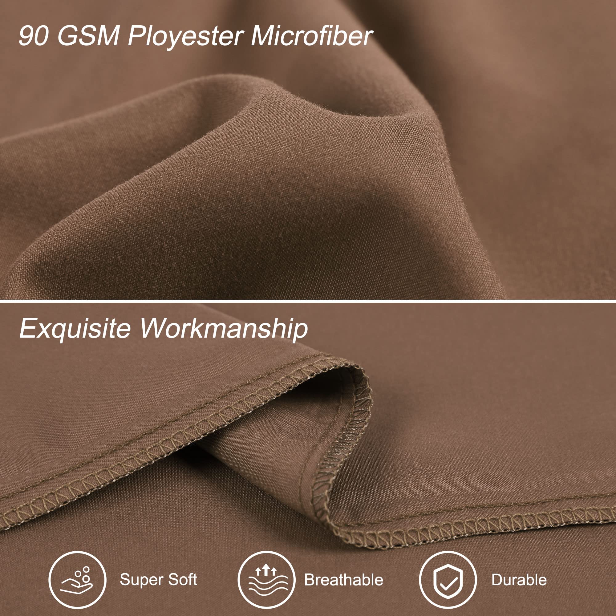 Soft Microfiber Body Pillow Case 20x48 Inches - Brown Replacement Cover for Full Body Pillows - Breathable 90 GSM Polyester Weave - Perfect for Pregnancy Support, Back Pain Relief & Comfortable Sleeping