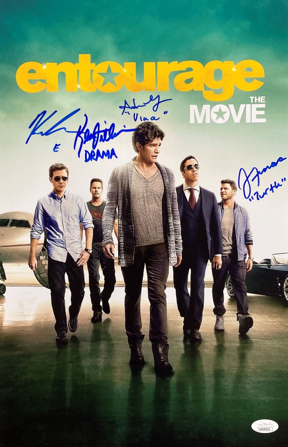 Entourage Cast Signed 11x17 Movie Photo - Autographed by Adrien Grenier & Cast (JSA Certified) - Perfect for TV Show Memorabilia Collectors & Entertainment Room Decor