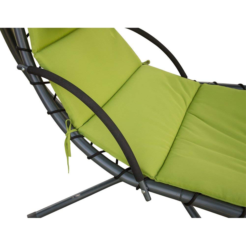 Free Standing Hammock Stand with Patio Lounge Chair - Outdoor Swings for Adults, Yard Hanging Chair & Backyard Lounger - Durable Green Hammock for Garden, Porch & Relaxation
