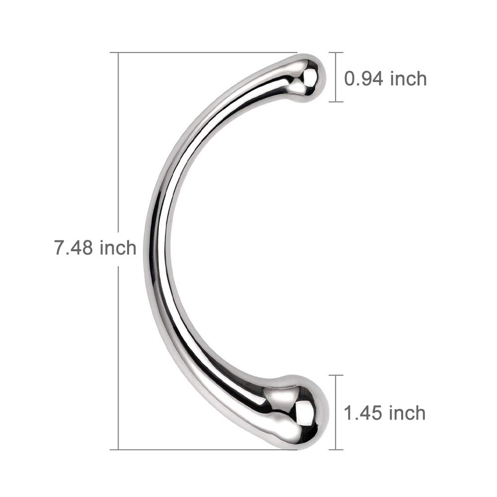 Premium G-Spot Massager & Dual-Ended Metal Dildo - Curved Design for Intense Stimulation | Couples Sex Toy for Enhanced Pleasure & Fetish Play | Perfect for Solo Play & Partnered Exploration
