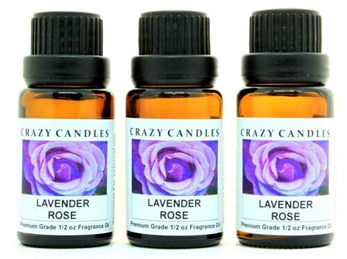 Premium Lavender Rose Scented Fragrance Oil - 3 Pack (1/2 FL Oz/15ml Each) - Aromatherapy, Diffuser, Candle Making, Massage & Home Fragrance