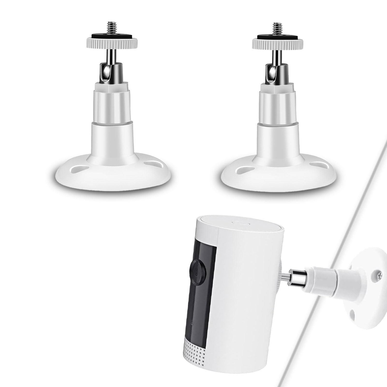 No Drill Ring Indoor/Outdoor Camera Mount Kit - 360° Adjustable Ceiling & Wall Bracket for Ring HD/2/3/4 Security Cameras | Adhesive & Screw Installation | Perfect for Home, Office & Garage Surveillance