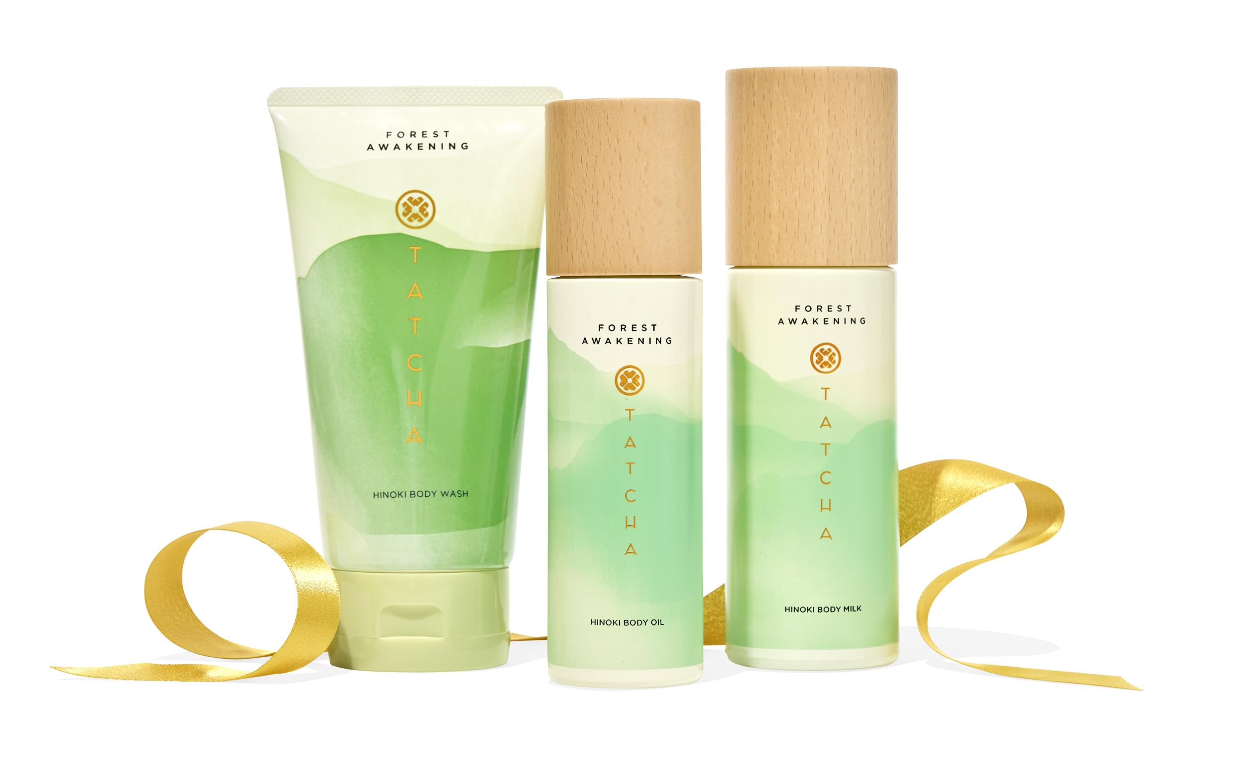 TATCHA Hinoki Body Care Trio Set - Ultra Hydrating Body Cream, Nourishing Body Oil & Exfoliating Scrub for Soft, Glowing Skin | Luxury Skincare Gift Set ($146 Value) | Perfect for Spa Days, Self-Care Routines & Holiday Gifting