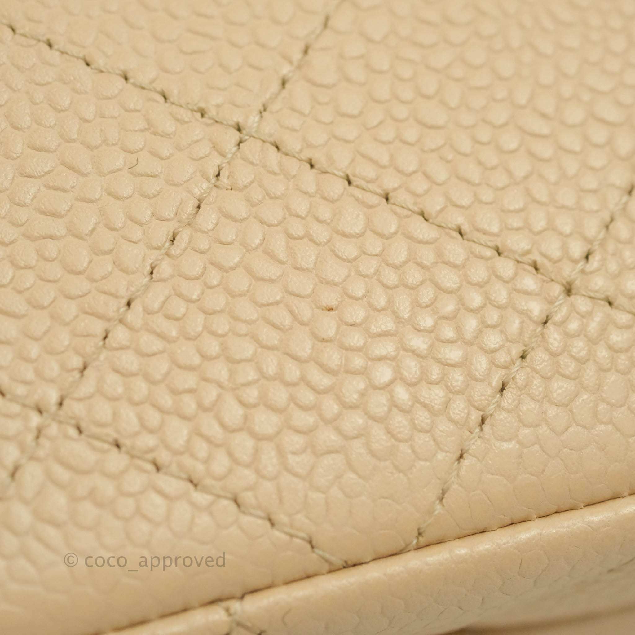 Chanel Classic M/L Medium Flap Bag - Quilted Beige Caviar Leather with Gold Hardware | Luxury Shoulder Bag for Women, Perfect for Work, Parties & Special Occasions