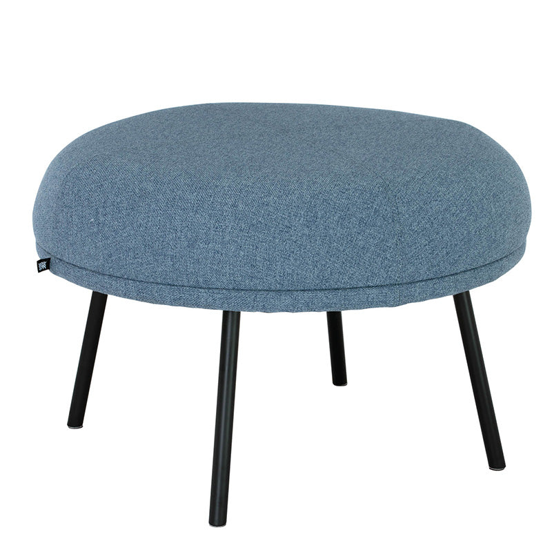 JUSTY 25 Inch Marble Blue Footstool Ottoman - Modern Living Room Furniture for Home Decor, Comfortable Seating & Storage Solution
